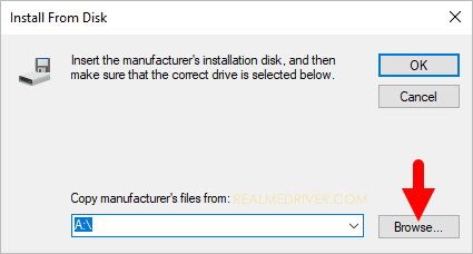 Install from Disk Browse
