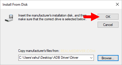 Install from Disk OK