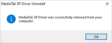 Mediatek Sp Driver Uninstall Success
