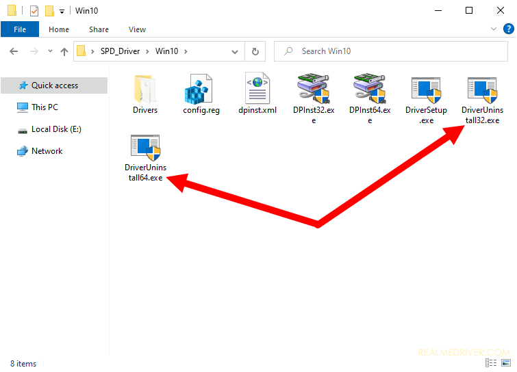 Realme Unisoc SPD USB Driver Remove Files