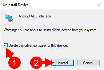 Uninstall Device Android ADB Interface